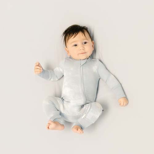 Larkspur Baby | Romper Pajamas | Convertible Footed Romper in Blue Fog