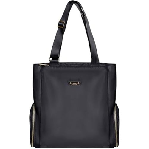 Kiinde Anika Breast Pump Bag with Cooler Pocket, Laptop Compartment, Stylish, Large, Easy to Clean, Black with Grey Interior