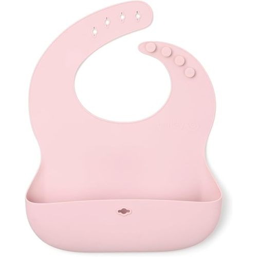SmileyTot Silicone Baby Bib | BPA Free (Rose Bud)