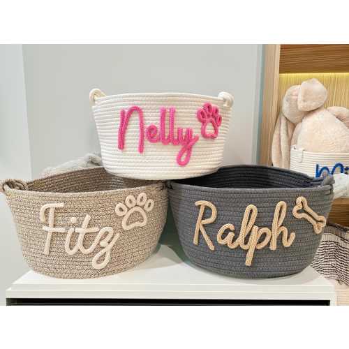 Personalized Baby Basket, Custom Toy Box Organizer for Nursery Storage, Unique Baby Shower Gift, Newborn Gift for Boys Girls, Cotton Rope