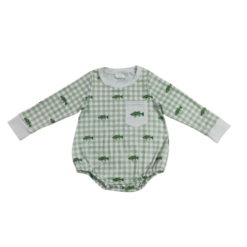 Gingham Fish Print Romper – Little Southern Brand