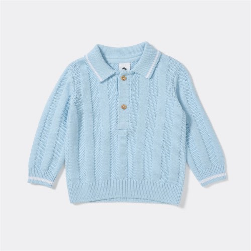 Dymples Baby Textured Pullover - Light Blue