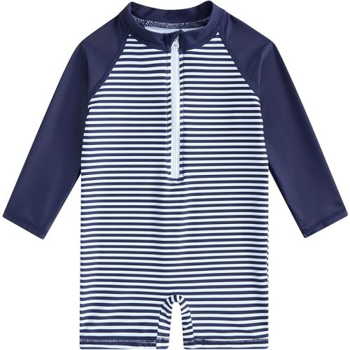 uideazone Baby Toddler Boys Zipper Rash Guard Swimsuit UPF 50+ One Piece Beach Swimwear Bathing Suits 3-36 Months