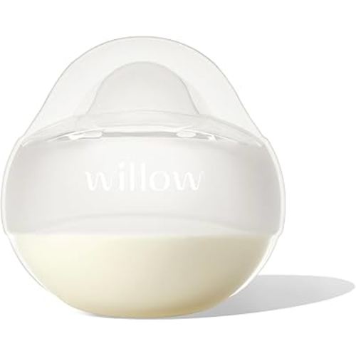 Willow - Silicone Wearable Breast Pump - Passive Suction Milk Collector - Hands Free Manual Breast Pump - Dishwasher Safe - Breastfeeding Essentials - Easy Pour Spout for Milk Storage Bags - BPA Free