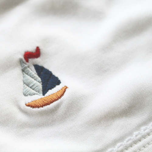 Pima Cotton Baby Bib With Sailboat