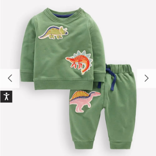 Sweatshirt Play Set-Sage Green Dinos | Boden USA