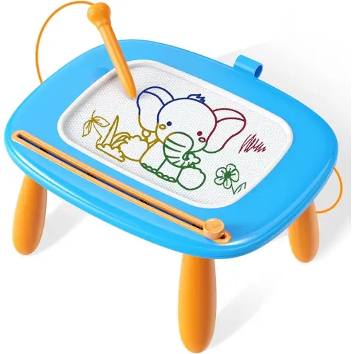Seimome Toddlers Toys Ages 1-3, Magnetic Drawing Board, Doodle Board Pad Learning and Educational Toys for 18 Months Kids, Birthday Gifts- Blue