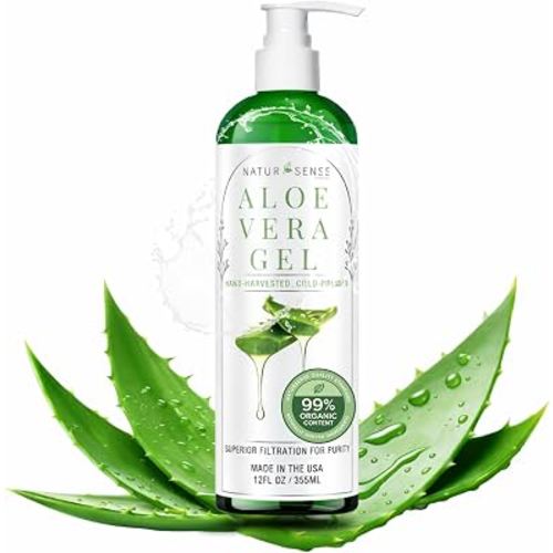 Amazon.com : 99% Organic Aloe Vera Gel for Face, Skin & Hair – Cold Pressed, Unscented | NaturSense 99% organic cold-pressed aloe vera gel for face, skin and hair. Unscented, no alcohol, no dyes or fragrance. : Beauty & Personal Care