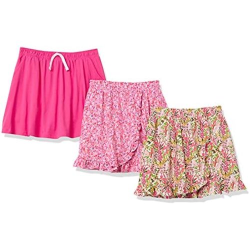 Amazon Essentials Girls and Toddlers' Knit Skorts with Elastic Waist and Built-in Shorts