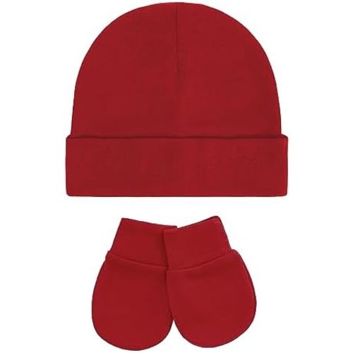 Zando Baby Hats and Mittens Newborn Hospital Hat Essentials Warm Knit Beanie Safety Anti-Scratch for Boys Girls 0-6M