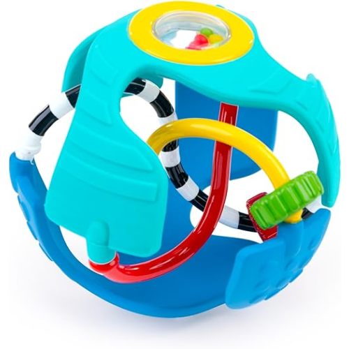 Baby Einstein Rattle & Sense Sensory Ball, Multisensory Baby Toy with Bead Chasers, Rattle Sounds & Textures, Easy to Grasp, Ages 3 Months+