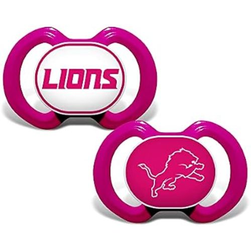 Baby Fanatic Girls Pacifier 2-Pack - NFL Detroit Lions Pink