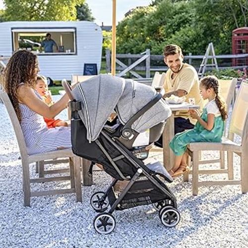 Evenflo Travel Stroller, Self-Folding, Lightweight, Fits Baby Car Seat, Gold Otto, Moonstone