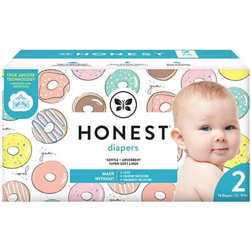 The Honest Company The Honest Company Baby Diapers with True Absorb Technology, Donut Grow Up, Size 2, 76 Count, 76 Count - The Honest Company The Honest Company Baby Diapers With True Absorb Technology, Donut Grow Up, Size 2, 76 Count, 76 Count