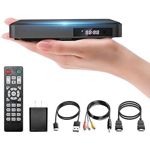 DVD Players for TV HDMI ARAFUNA Small DVD CD Player with All Region Free, 1080P HD Mini DVD Player for Smart TV Support USB/TF Card, Remote Control, PAL/NTSC Plays and Multiple Formats