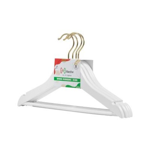 DEILSY Wooden Baby & Kids' Hangers with Gold Hooks - Durable Clothes Hangers for Toddlers