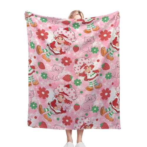 Strawberry Shortcake Blanket,Strawberry Baby Blanket,Coquette Blanket Girl ,Strawberry Blanket,