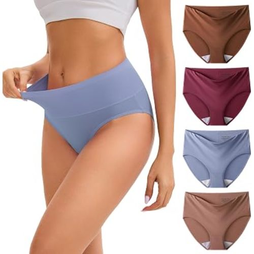 INNERSY Women's Modal Underwear Soft High Waist Briefs 4-Pack