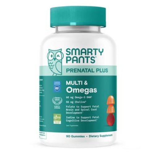 SmartyPants Prenatal Plus Multivitamin & Omegas Gummies with Methylfolate, C, D3, B12 & Zinc - 90ct