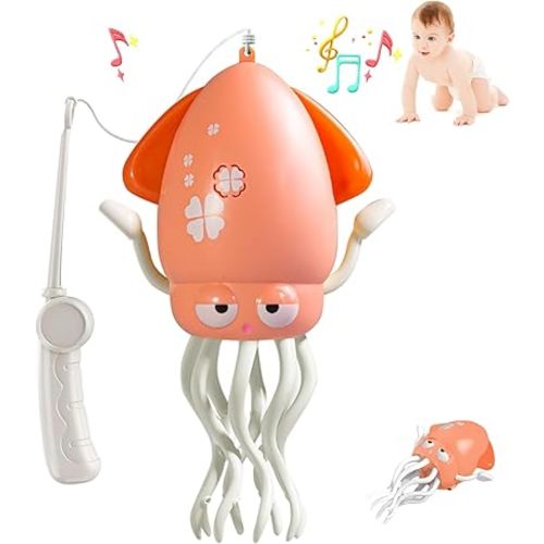 Baby Dancing Squid Toy, Electric Crawling Octopus Tummy Time Toy, Rechargeable Magic Dancing Music Squid Baby Toys for 3 4 5 Year Old Kids Boy Girl Birthday Gifts Christmas Stocking Stuffers