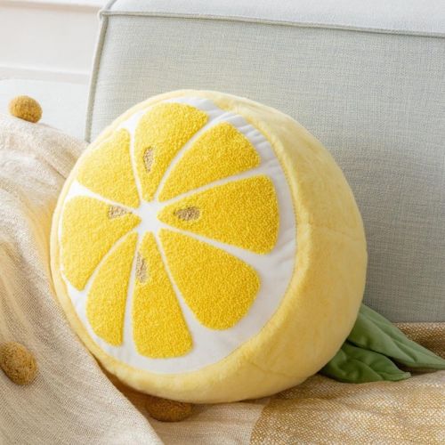 Fruit Themed Shaped Cushions, Decorative Shaped Cushion for Couch, Lemon