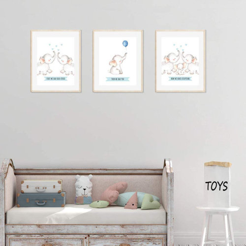 Harriet Bee Crave First We Had Each Other Then You Now We Have Everything, Boy Elephant 3-Piece Set Paper Print & Reviews | Wayfair
