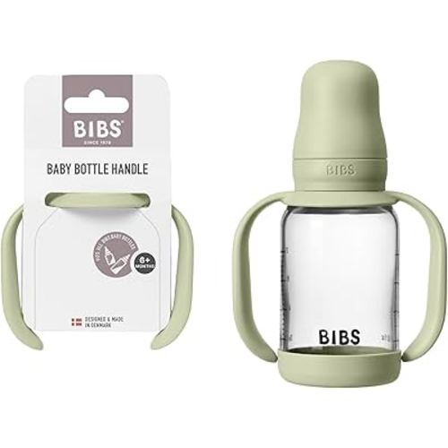 Bibs | Baby Bottle Handle | Easy & Comfortable Grip | Non-Slip Surface | BPA-Free | Dishwasher Safe | BIBS Baby Bottle Accessories | Ages 6+ Months | Sage