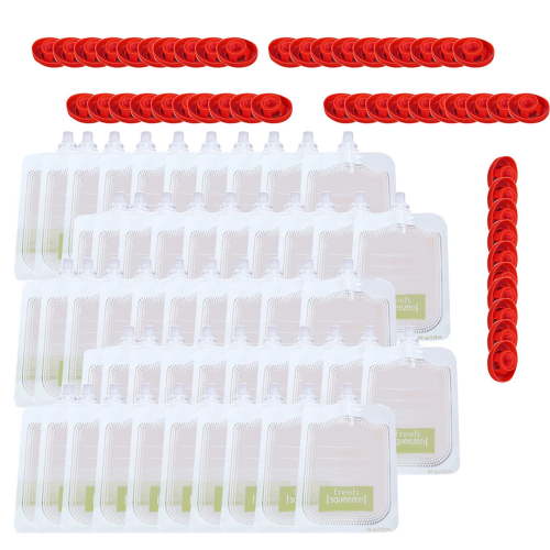 10/20/50PCS Reusable Baby Food Pouches BPA Free Applesauce Yogurt Puree Squeeze Pouch Toddlers Baby Freezer Safe Food Storage Bags