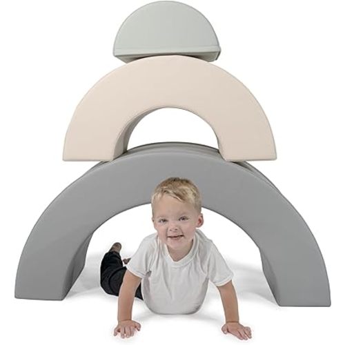 Kids Soft Arch Playset (Ocean) - Soft Play Equipment, Foam Blocks for Kids, Toddler Climbing Blocks, Tunnel, Obstacle Course, Fort - 3 Piece Set