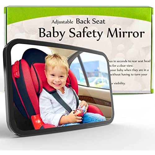 Baby Car Mirror Rear Facing Car Seat Mirrors Baby Car Monitor with Wide Crystal Clear View, Shatterproof, Easy Assembled, Easily Observe the Baby Move