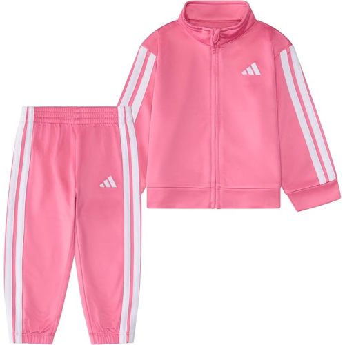 adidas Baby Girl's Zip Front Classic Tricot Jacket and Joggers Set