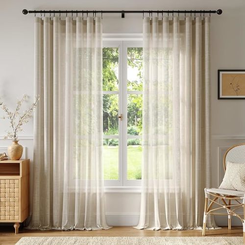 Light Filtering Semi Sheer Window Curtain