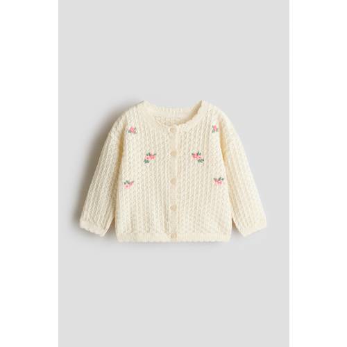 POINTELLE-KNIT CARDIGAN