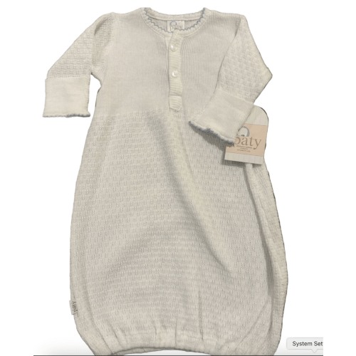 White/Blue Trim Paty Gown