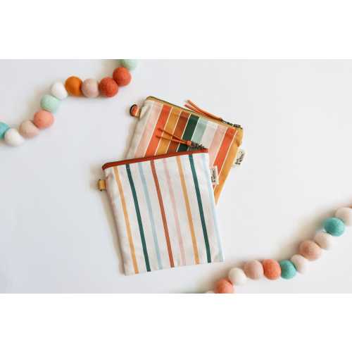 MINI Stripe Wet Bag: Waterproof Zipper Pouch (6x6 in)