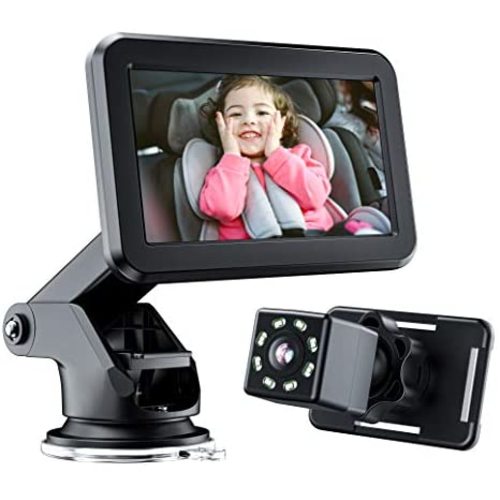 Baby-Car-Mirror-Baby-Car-Camera for the-Back Seat - with 4.3'' HD Display, Night Vision, Wide View, Stable Sucker Bracket, Car Baby Monitor with Camera Suitable for all Families with Newborn Babies