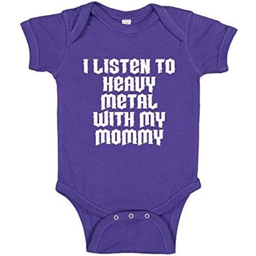 I Listen to Heavy Metal with My Mommy Baby Bodysuit One Piece or Toddler Shirt Music Clothing