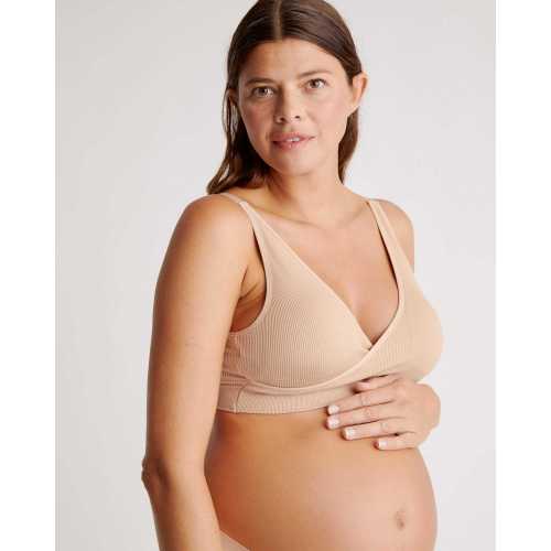 Seamless Crossover Nursing & Lounge Bra (2-pack) in Sand