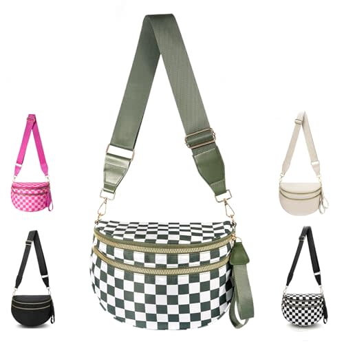 EMMAFY Crossbody Bags For Women,Waterproof Oxford Bum Bag with Adjustable Strap,Large Capacity Travel Purse