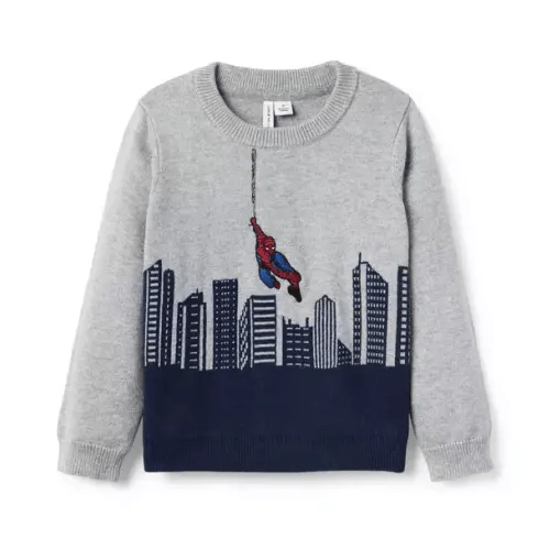 Boy Classic Grey Heather Marvel Spider-Man Sweater by Janie and Jack