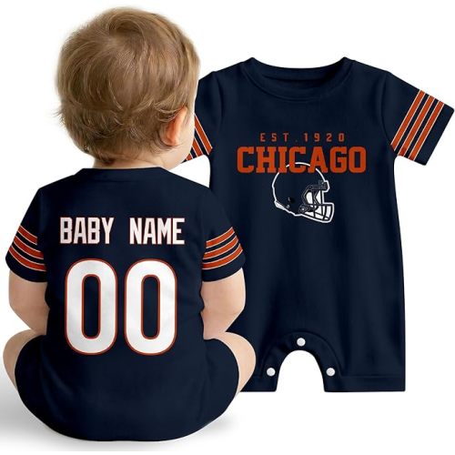 KREDE Baby Clothes Custom Baby Romper with Name Number, Personalized Bodysuit for Baby Boys Gifts