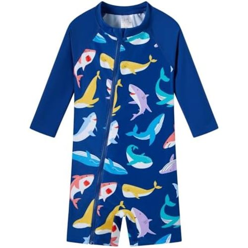 UMELOK Baby Boys' Swimsuit Full Zip UPF 50+ Sun Protection Swimwear