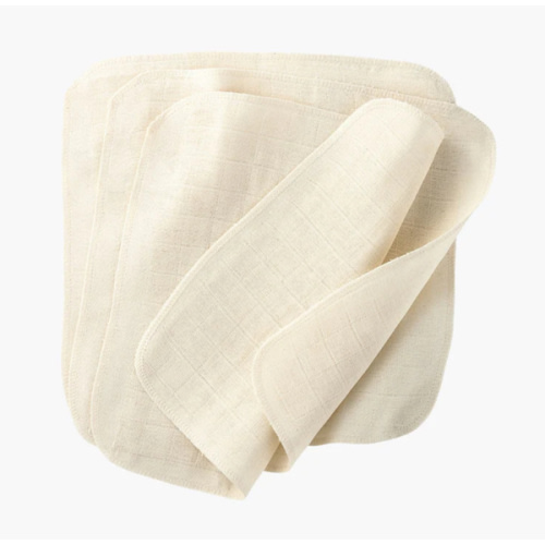 Cotton Muslin Wash cloths - Natural - Set of 5