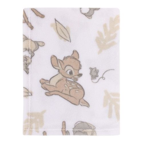 NoJo Disney B is for Bambi Tan, Gray, and White Super Soft Plush Baby Blanket