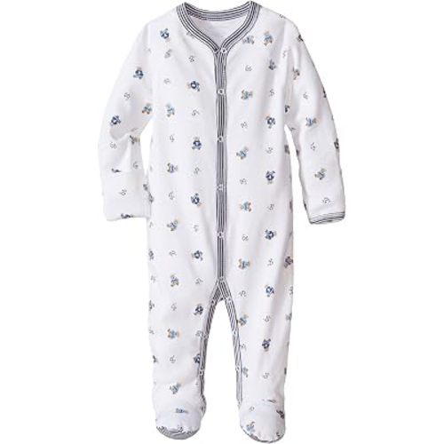 Ralph Lauren Baby Boys Bear-Print Cotton Coverall White Multi (6 Months)