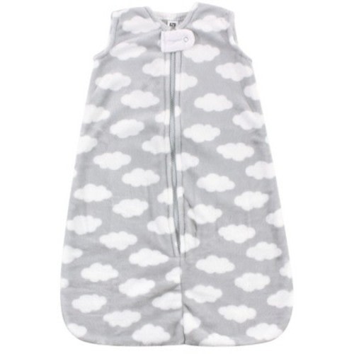 Hudson Baby Infant Plush Sleeping Bag, Sack, Blanket, Gray Clouds Plush, 0-6M