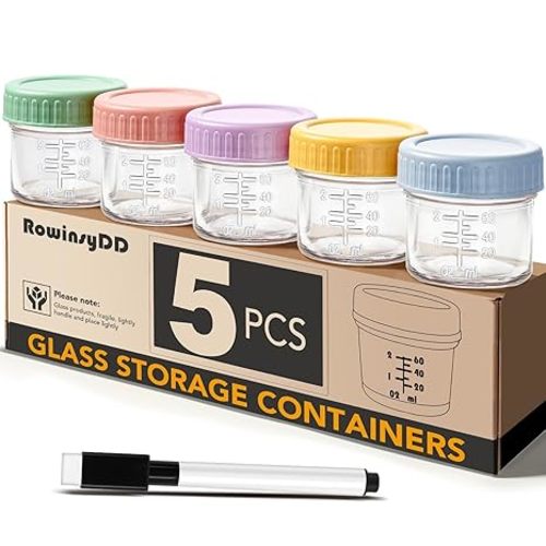 32-Pack Leakproof 4oz Glass Baby Food Jars With Lids - BPA Free, Freezer & Microwave Safe