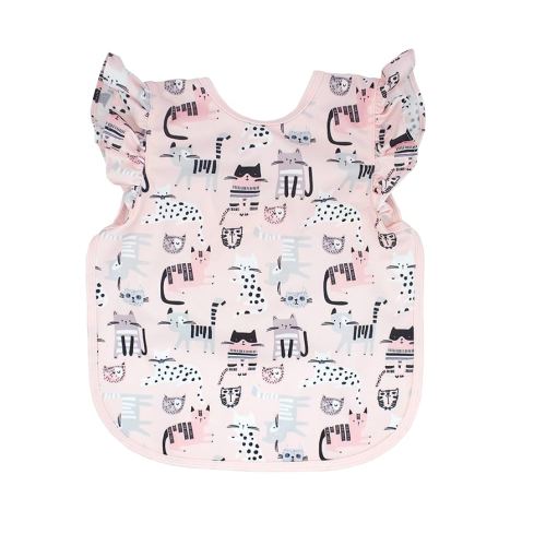 BapronBaby Kitty Bapron - No Neck Tie Safer Bib for Baby & Toddler - Soft Waterproof Stain Resistant - Machine Washable - Sz Baby/Toddler 6m-3T