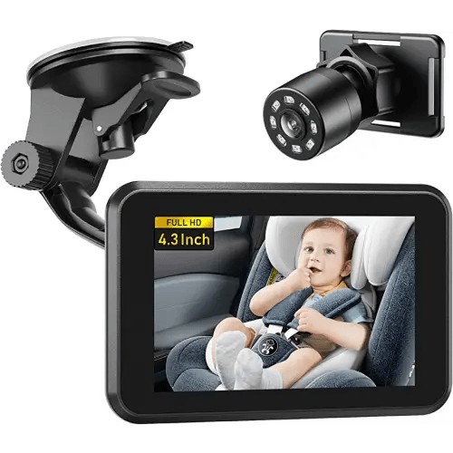 Itomoro Baby Car Camera, 4.3" HD Night Vision Car Baby Monitor with Camera, Safety Seat Baby Car Mirror for Rear Facing 5 Mins Easy Installation ACZ401