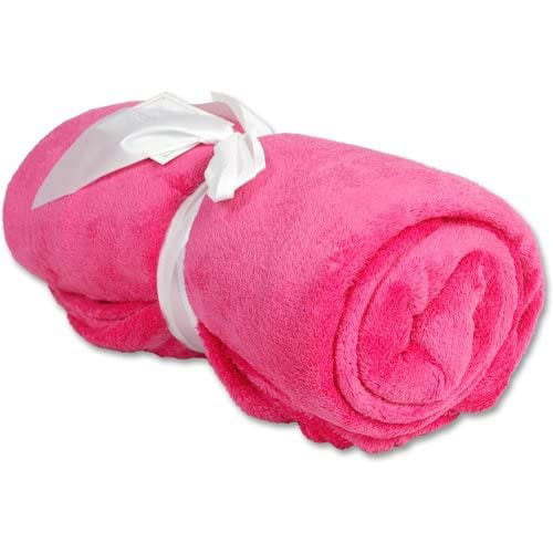 Threadart Super Soft Ultra Plush Fleece Throw Blankets 50"x60" | Fuzzy Soft Cozy Microfiber | Hot Pink | 11 Colors available